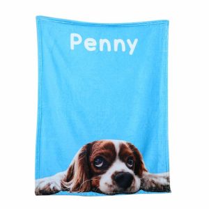 Blankets |   Custom Engraving Picture Blanket Blue Blankets Blankets