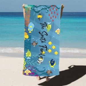 Blankets |   Custom Name Bath Towel With Sea Life Pattern For Kids Blankets Blankets