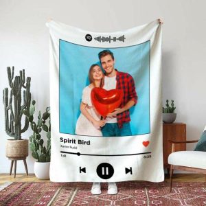 Blankets |   Custom Photo And Music Notes Blanket Heartwarming Gifts For Couples Blankets Blankets