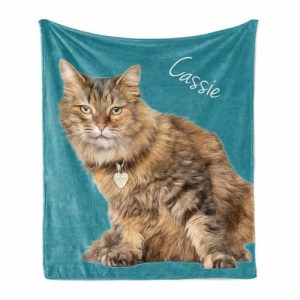 Blankets |   Custom Photo Cat Blanket Pet Photo Blanket Painted Art Portrait Fleece Blanket Blankets Blankets