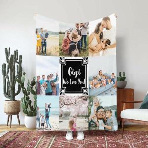 Blankets |   Custom Soft Blanket With 8 Photos And Text Warm Gift For Family Blankets Blankets