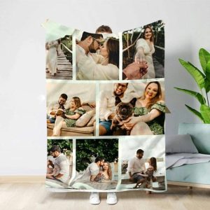 Blankets |   Customized 8 Photos Collage Blanket For Happiness Couple Blankets Blankets