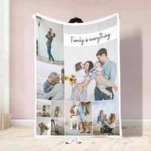 Blankets |   Family Is Everything"Personalized 9 Photo Blanket Collage Pictures Blankets Blankets