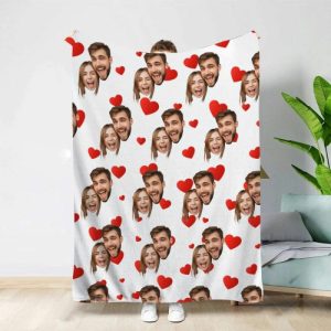 Blankets |   Funny Gifts For Couple With Custom Face Soft Blankets Blankets Blankets