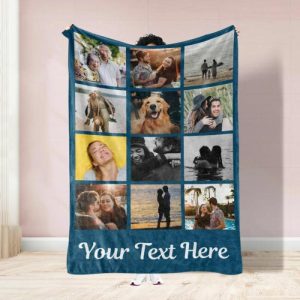 Blankets |   Personalized 12 Photos Collage Throw Blanket Heartwarming Gift Blankets Blankets