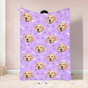 Blankets |   Personalized Animal Paw Print Custom Photo Blanket Gift For Cute Pet Blankets Blankets