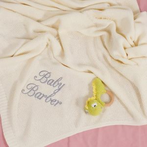 Blankets |   Personalized Baby Knitted Blanket With Embroidered Name Exquisite Gift For Kids Blankets beige1