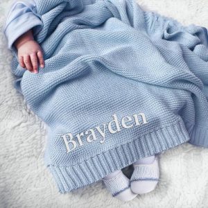 Blankets |   Personalized Baby Knitted Blanket With Embroidered Name Graceful Gift For Newborn Blankets beige1