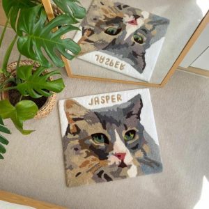 Blankets |   Personalized Custom Photo Square Floor Mat Warm Gift For Cute Cats Blankets Blankets