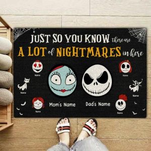 Blankets |   Personalized Doormat A Lot Of Nightmares Custom Family Design Perfect Halloween Gift Blankets Blankets