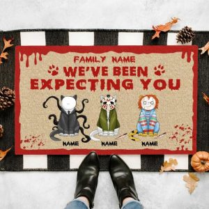 Blankets |   Personalized Doormat Custom Horror Cat Design Attractive Halloween Gift For Pet Lovers Blankets Blankets