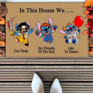 Blankets |   Personalized Doormat In This House Horror Stitch Design Attractive Halloween Gift Blankets Blankets