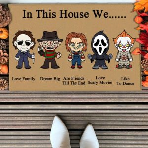 Blankets |   Personalized Doormat In This House We Horror Movie Design Creative Halloween Gift Blankets Blankets