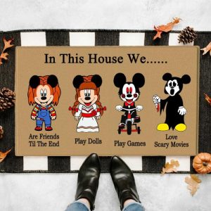 Blankets |   Personalized Doormat In This House We Scary Mouse Design Funny Gift For Halloween Blankets Blankets