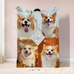 Blankets |   Personalized Four Photos Soft Flannel Blanket For Pets Blankets Blankets