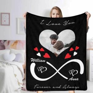 Blankets |   Personalized Infinity Love Name Blanket Custom Blanket For Couple Blankets Blankets