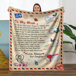 Blankets |   Personalized Love Letter Blanket Warm Gift To Mom "Love Always" Blankets Blankets