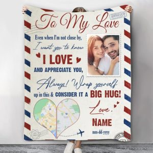 Blankets |   Personalized Map Blanket With Custom Picture Perfect Present For Your Love Blankets Blankets