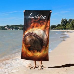 Blankets |   Personalized Name Bath Towel With Baseball Pattern Cool Gift For Family Blankets Blankets