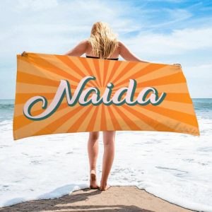 Blankets |   Personalized Name Bath Towel With Comic Radiant Pattern Cool Gift For Friends Blankets Blankets