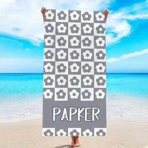 Blankets |   Personalized Name Bath Towel With Cute Flowers Pattern Precious Present For Family Blankets Blankets