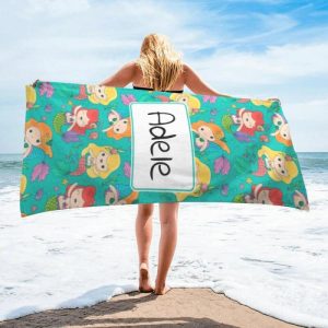 Blankets |   Personalized Name Bath Towel With Cute Mermaid Pattern Best Gift For Dear Kids Blankets Blankets