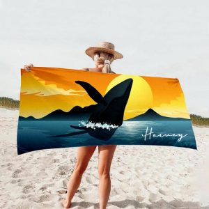 Blankets |   Personalized Name Bath Towel With Dusk Whale Pattern Amazing Present For Family Blankets Blankets