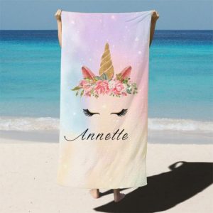 Blankets |   Personalized Name Bath Towel With Unicorn Pattern For Mother’s Day Blankets Blankets