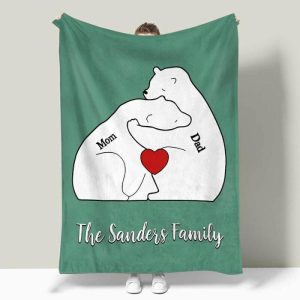 Blankets |   Personalized Name Blanket Bear Family Cute Gift For Your Love Blankets Blankets