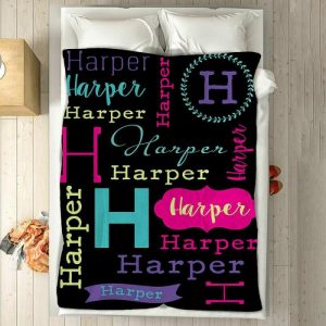 Blankets |   Personalized Name Blanket Colorful Doodle Design Beautiful Gift For Friend Blankets Blankets