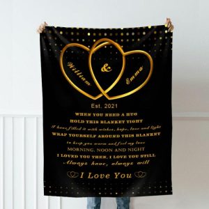 Blankets |   Personalized Name Blanket Romantic Present For Couples "I Loved You Then" Blankets Blankets