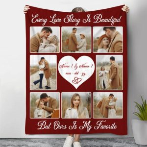 Blankets |   Personalized Name Blanket Sweet Gift For Valentine’s Day "Every Love Story Is Beautiful" Blankets Blankets