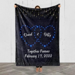 Blankets |   Personalized Name Blanket With Blue Dots Pattern Romantic Valentine’s Day Gift Blankets Blankets