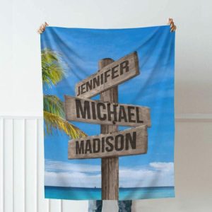 Blankets |   Personalized Name Blanket With Blue Sky Background Best Gift For Friend Blankets Blankets