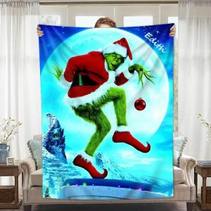 Blankets |   Personalized Name Blanket With Interesting Santa Claus Pattern Special Present For Christmas Blankets Blankets