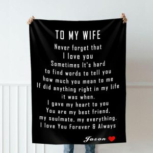 Blankets |   Personalized Name Blanket With Warm Words Romantic Gift For Wife Blankets Blankets