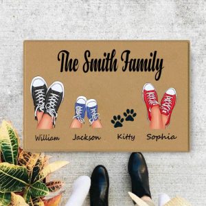 Blankets |   Personalized Name Floor Mats With Custom Feet Pattern Best Home Decor Gift For Family Blankets Blankets