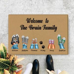 Blankets |   Personalized Name Floor Mats With Custom Feet Pattern Perfect Home Decor Present For Family Blankets Blankets