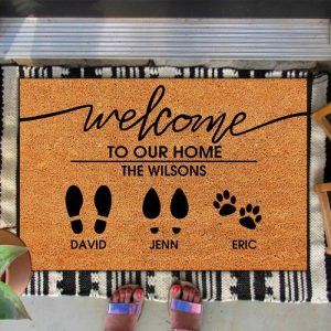 Blankets |   Personalized Name Floor Mats With Custom Feet Pattern Perfect Home Decor Present For Family Blankets Blankets