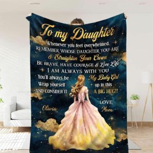 Blankets |   Personalized Name Love Letter Blanket Best Gift For Daughter "Be Brave" Blankets Blankets