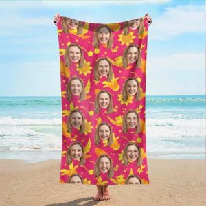 Blankets |   Personalized Photo Bath Towel With Cute Birds Pattern Lovely Gift For Bestie Blankets Blankets