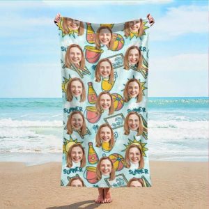 Blankets |   Personalized Photo Bath Towel With Sun Pattern Warm Gift For Family Blankets Blankets