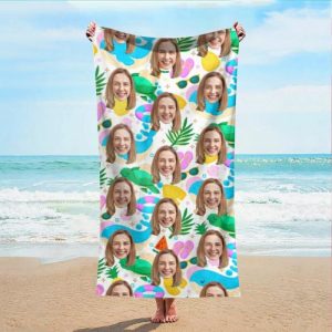 Blankets |   Personalized Photo Bath Towel With Whales Pattern Best Gift For Family Blankets Blankets