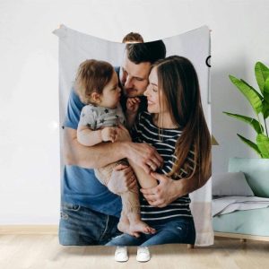 Blankets |   Personalized Photo Blanket Christmas Gift For Happiness Family Blankets Blankets