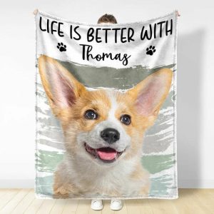 Blankets |   Personalized Photo Blanket With Custom Background Color Interesting Gift For Pet Lover Blankets Blankets