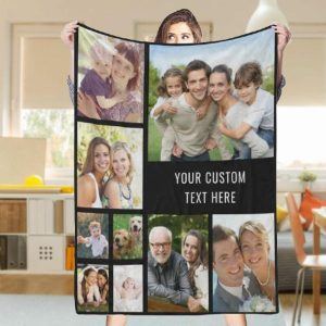 Blankets |   Personalized Photo Blanket With Custom Text Creative And Stylish Design Present For Dear Family Blankets Blankets