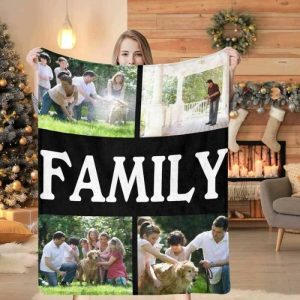 Blankets |   Personalized Photo Blankets Custom Family Love Blanket With 4 Photos Blankets Blankets