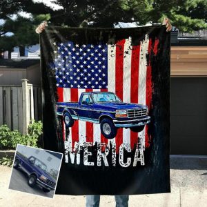 Blankets |   Personalized Photo Truck Blanket With Flag Pattern Creative Present For Best Daddy Blankets Blankets