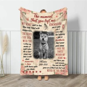 Blankets |   Personalized Picture Blanket Best Gift For Pet Lover "My Heart Split In Two" Blankets Blankets