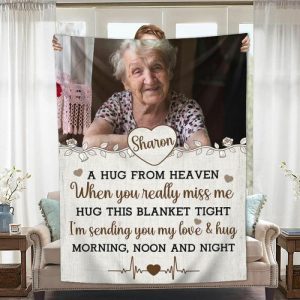 Blankets |   Personalized Picture Blanket Exquisite Present For Family "I’M Sending You My Love" Blankets Blankets